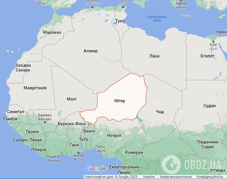 Республіка Нігер на карті