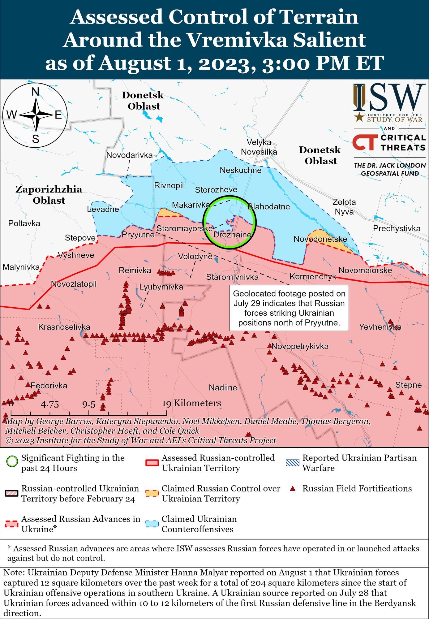 ВСУ ведут контрнаступательные операции на трех участках фронта, есть продвижение в районе Бахмута – ISW