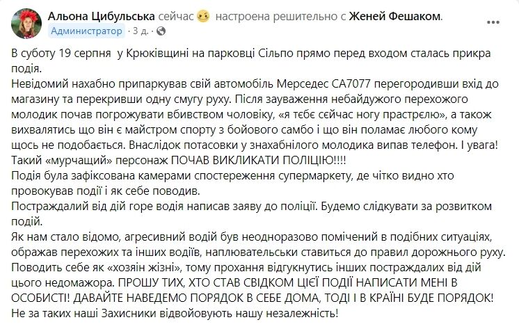 На Киевщине водитель Mercedes угрожал убийством прохожему из-за замечаний по парковке авто: подробности и фото