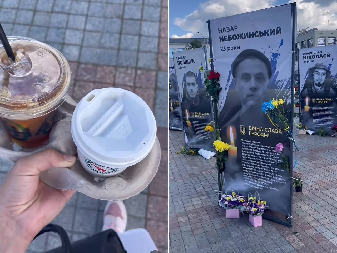 "А він чекав на мене з квітами": мережу довело до сліз відео, де українка принесла каву загиблому на війні коханому
