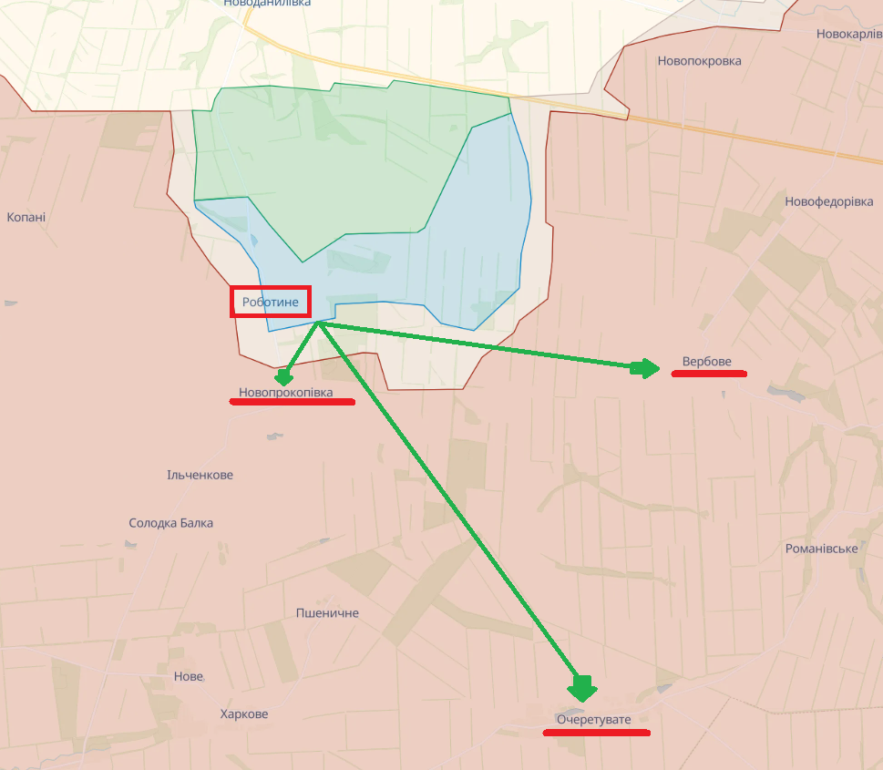 Першу лінію оборони окупантів прорвано: що означає звільнення Роботиного і де далі можуть просунутися ЗСУ. Карта