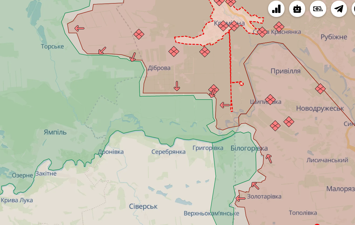 Українські воїни з боями тримають позиції: в Нацгвардії розповіли про ситуацію в районі Кремінної. Карта