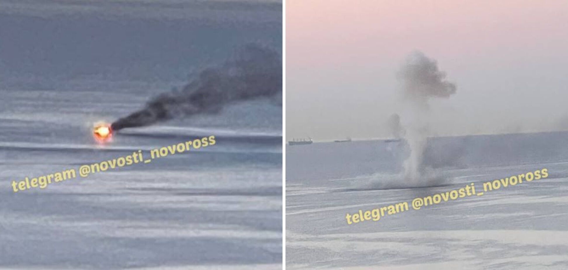 Дрони атакували  військово-морську базу в Новоросійську: були вибухи, пошкоджено десантний корабель. Фото і відео