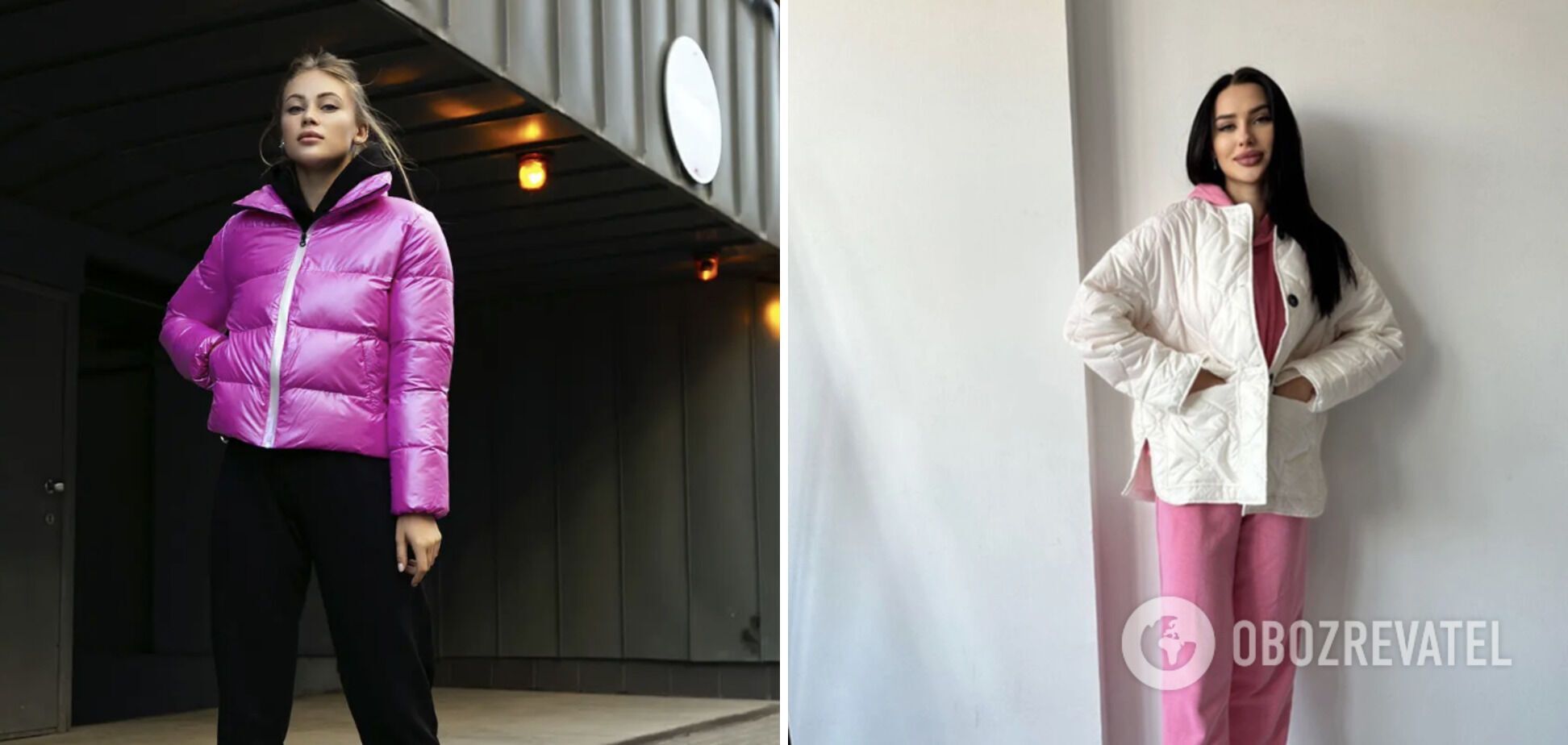 Розовую куртку следует заменить на одежду более спокойного оттенка.
