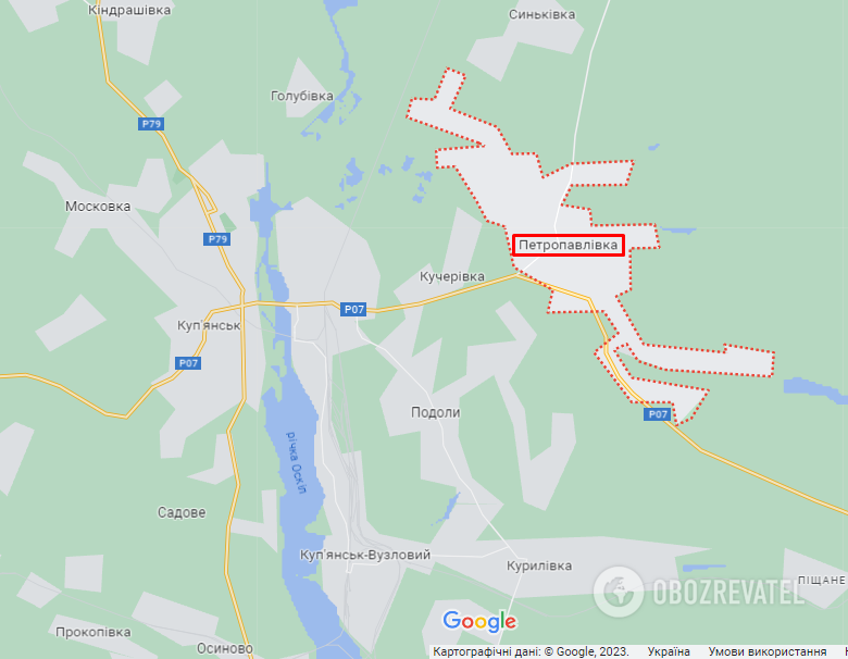Село Петропавловка на карте