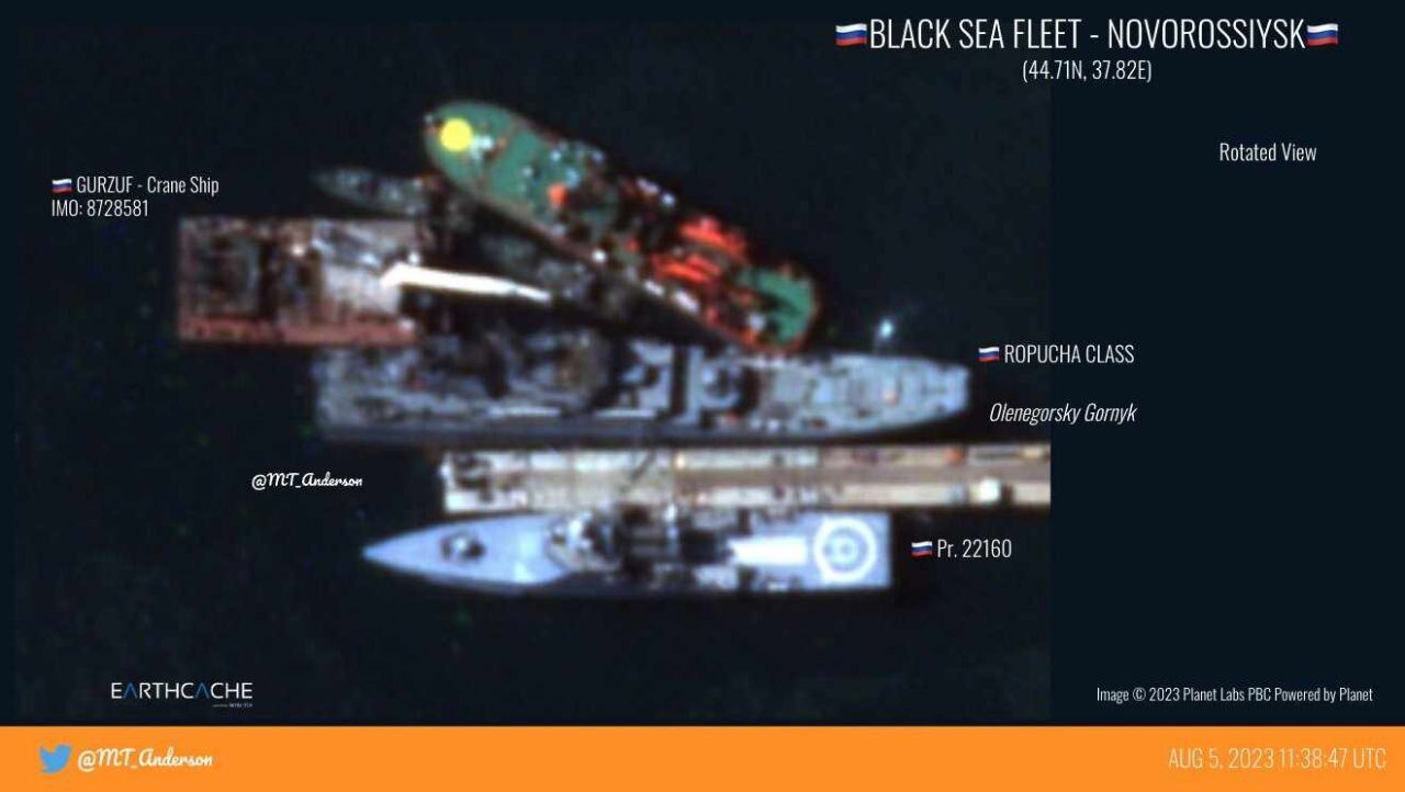 Появилось свежее спутниковое фото "Оленегорского горняка": оккупанты пытаются отремонтировать корабль