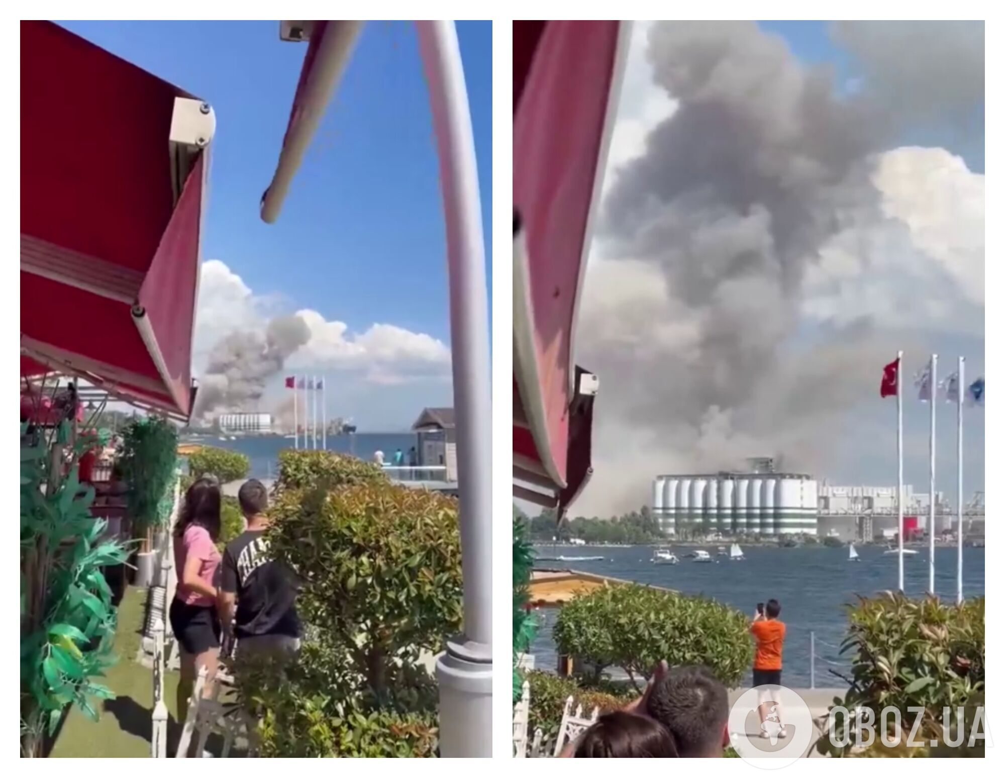 Дым в районе порта