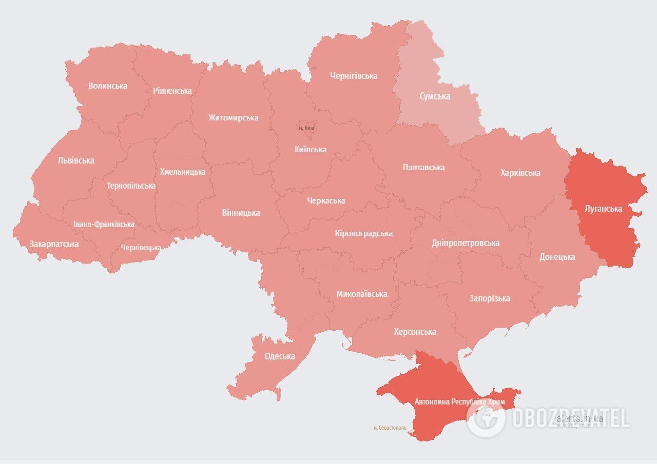Карта тривоги в Україні