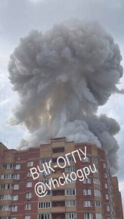  Піднявся димовий "гриб": момент вибуху на заводі у Підмосков'ї потрапив на відео