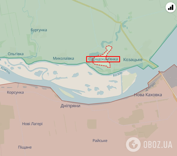 Село Одрадокам'янка на карті