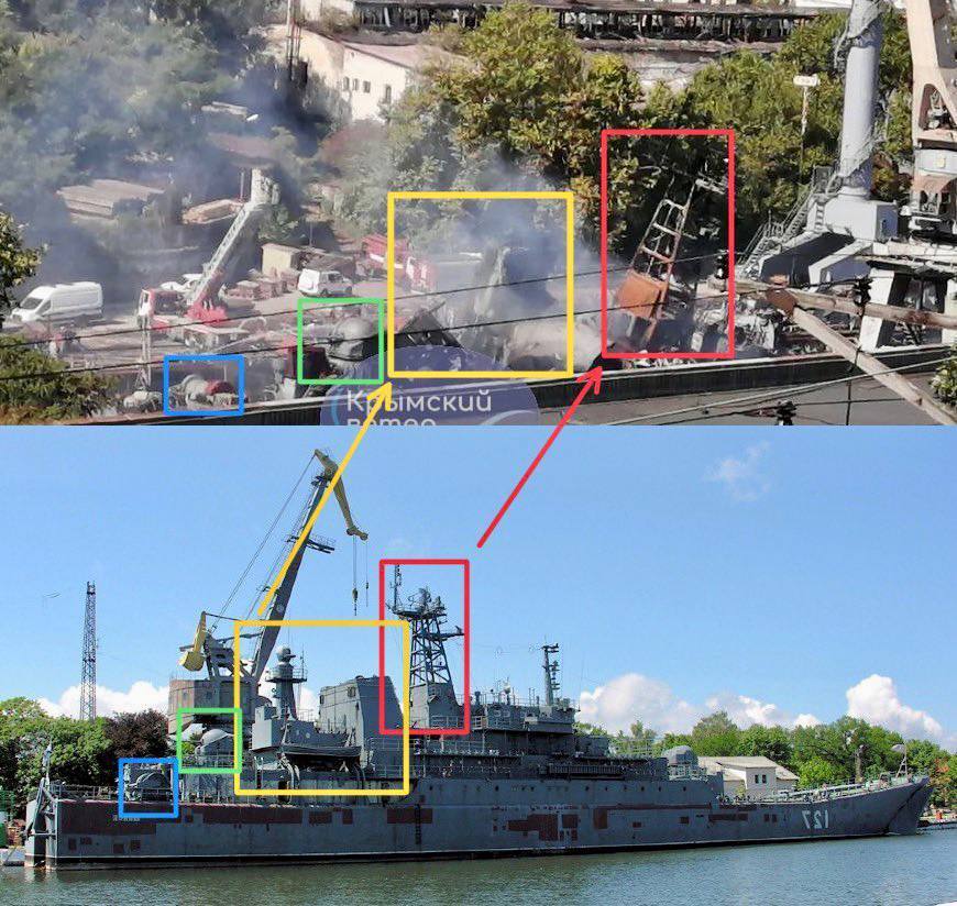 Как выглядит большой десантный корабль "Минск" после атаки на Севастополь: первое фото