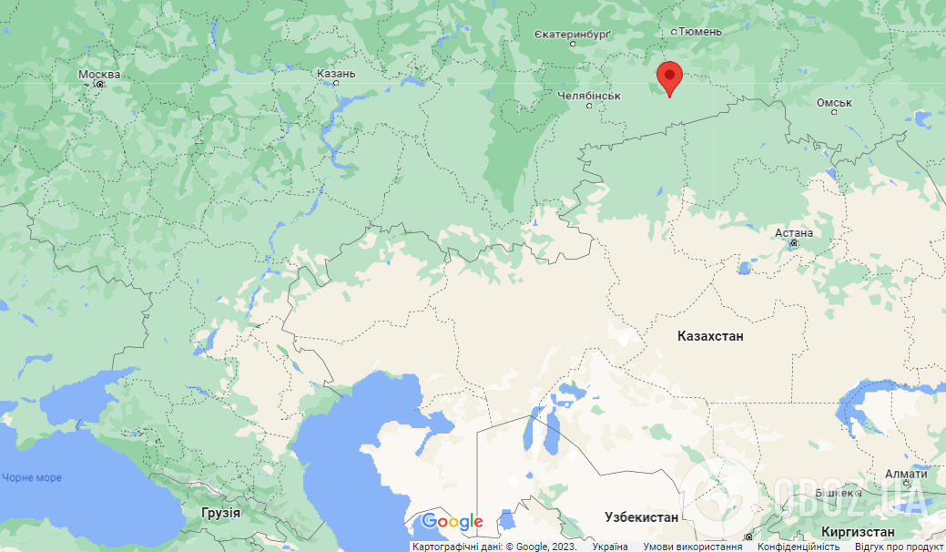 Російське місто Курган на карті
