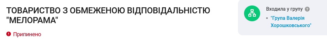 "Мелорама" входила до групи олігарха Валерія Хорошковського