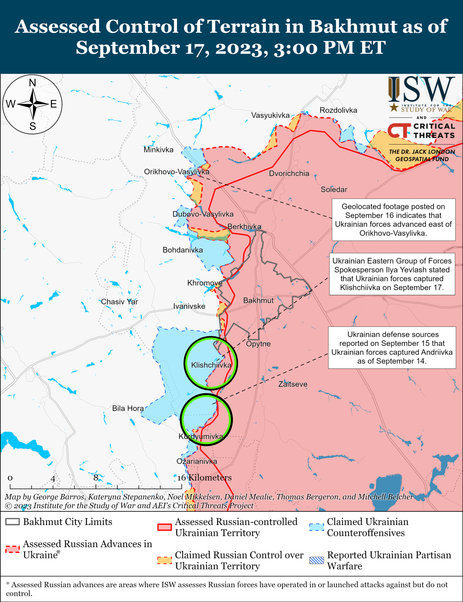 ЗСУ звільнили від окупантів Кліщіївку і просунулися на схід від Красногорівки: аналіз бойових дій від ISW