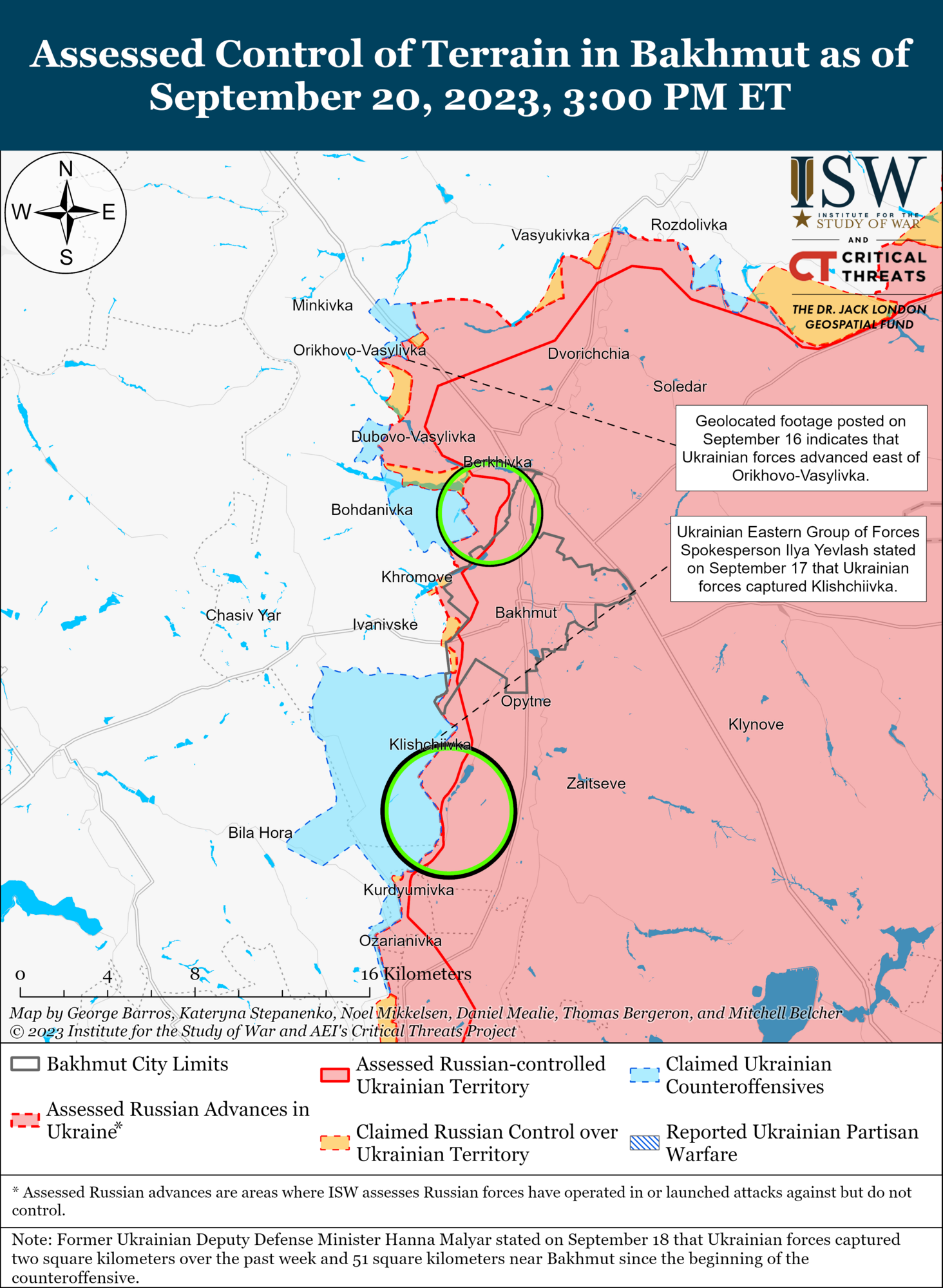 ЗСУ ведуть наступ у районі Бахмута і на заході Запорізької області, військові РФ отримали від командування терміновий наказ – ISW