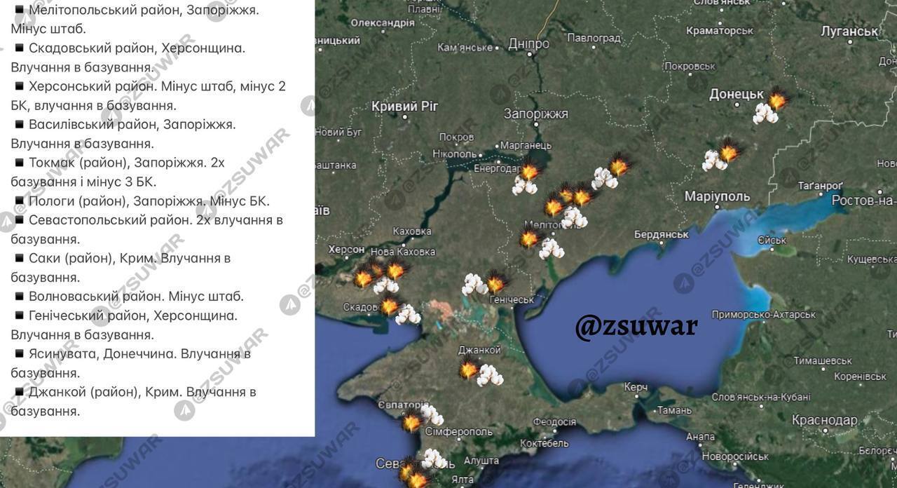 Мінус 20 складів БК, штабів і баз окупантів: українські захисники влаштували ворогу новий вибуховий тиждень. Карта