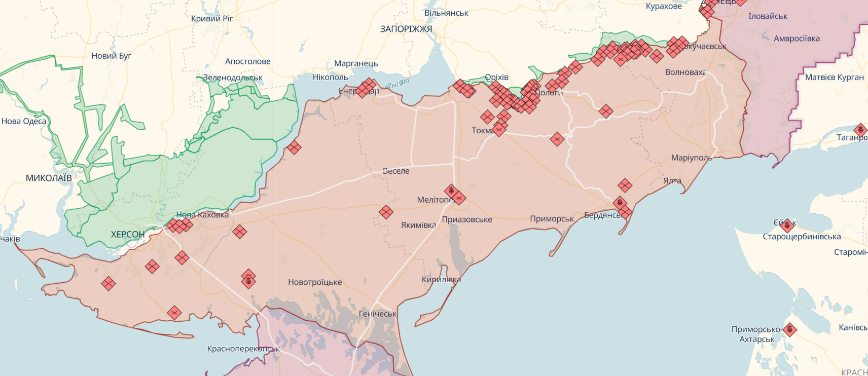 Мінус 59 окупантів, 4 склади БК та 38 одиниць техніки: озвучено втрати РФ на Таврійському напрямку