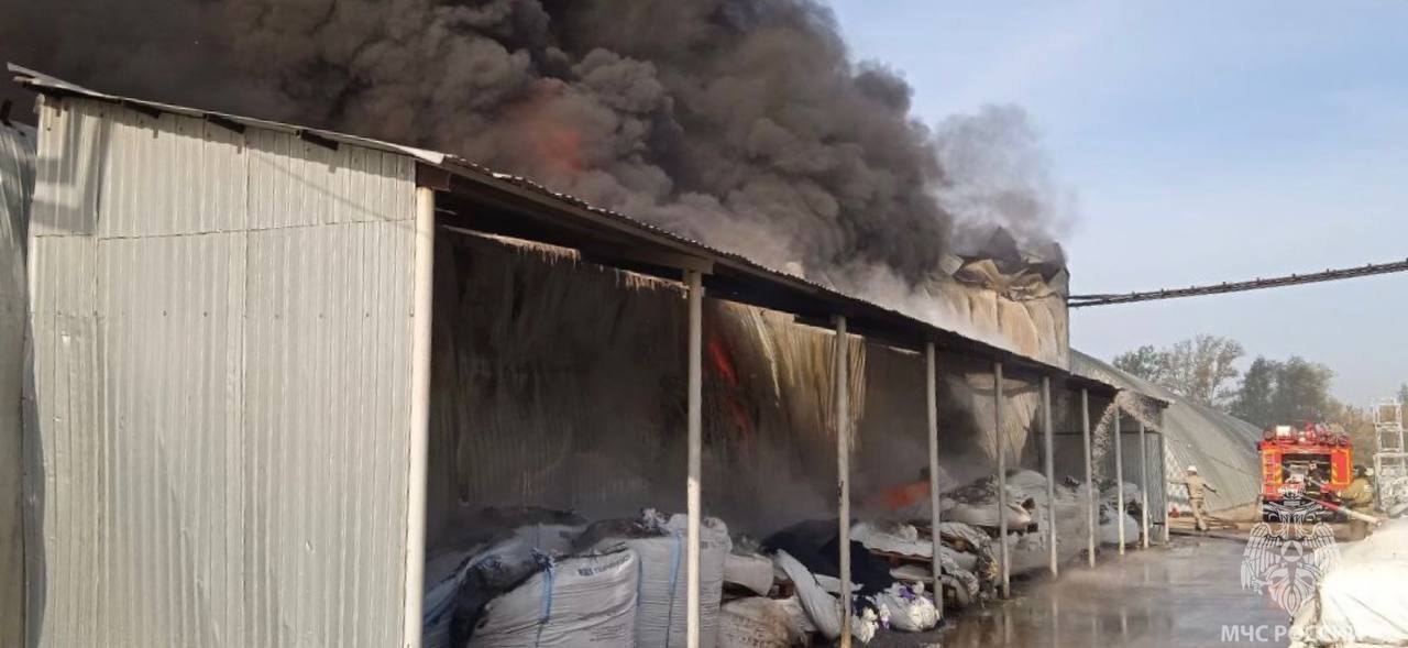 В России вспыхнул мощный пожар на складе с химикатами, валит дым. Фото и видео