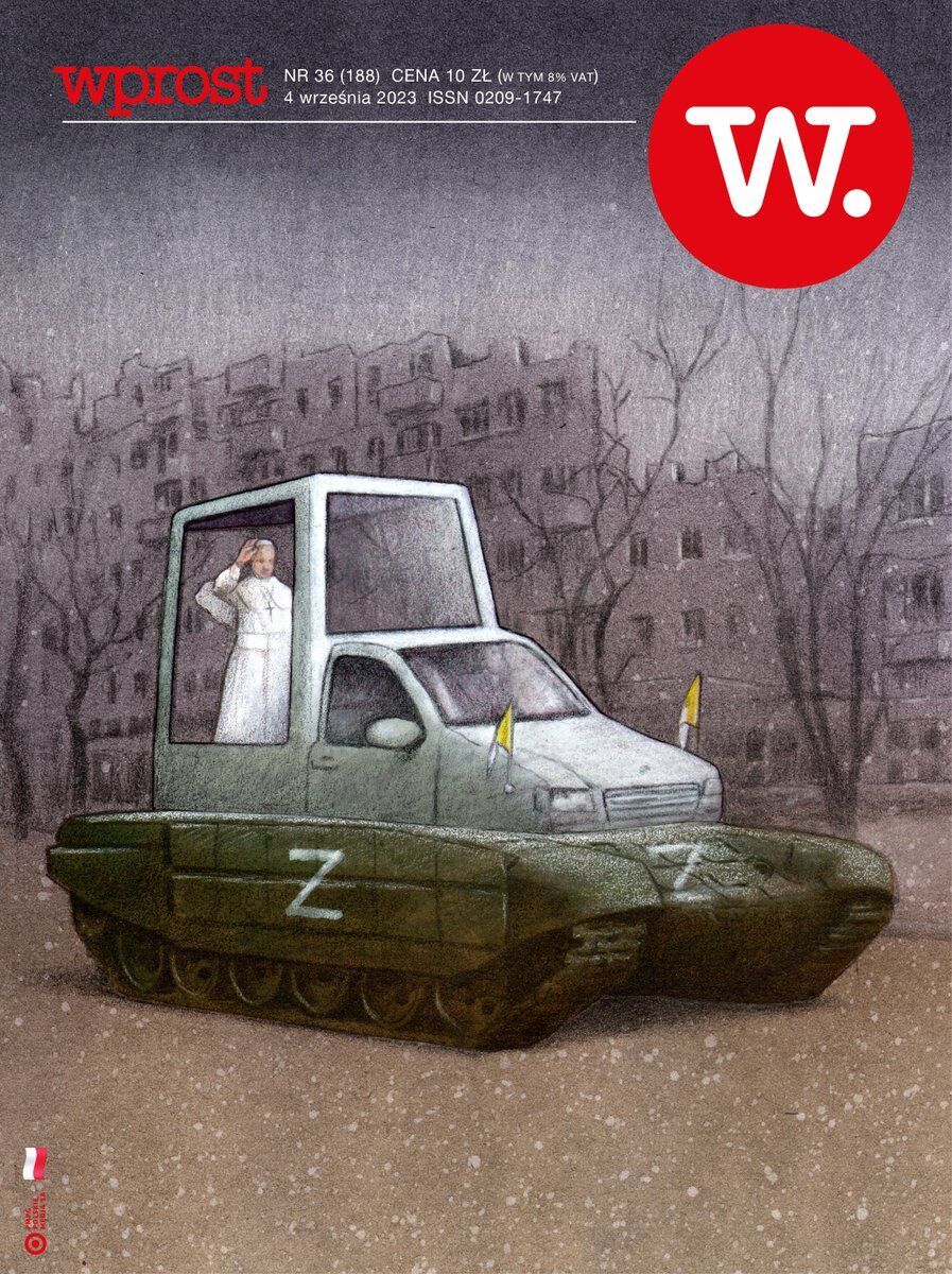 Папа Римський на танку з літерою Z: польський тижневик висміяв підігравання РФ на новій обкладинці. Фото
