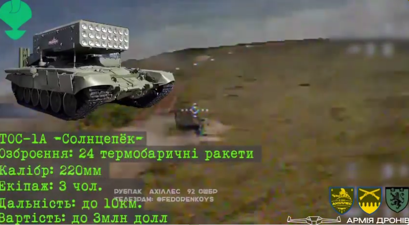 На Луганщині українські воїни знищили російський "Солнцепек" разом з екіпажем. Відео 