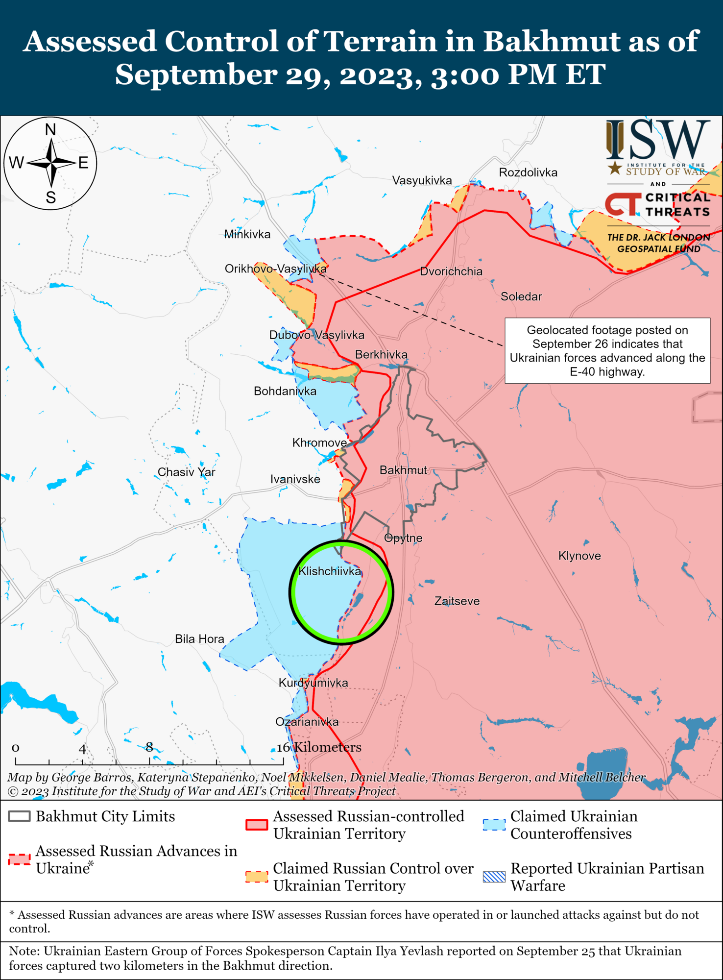 ISW: ЗСУ просунулися на Бахмутському напрямку. Карта