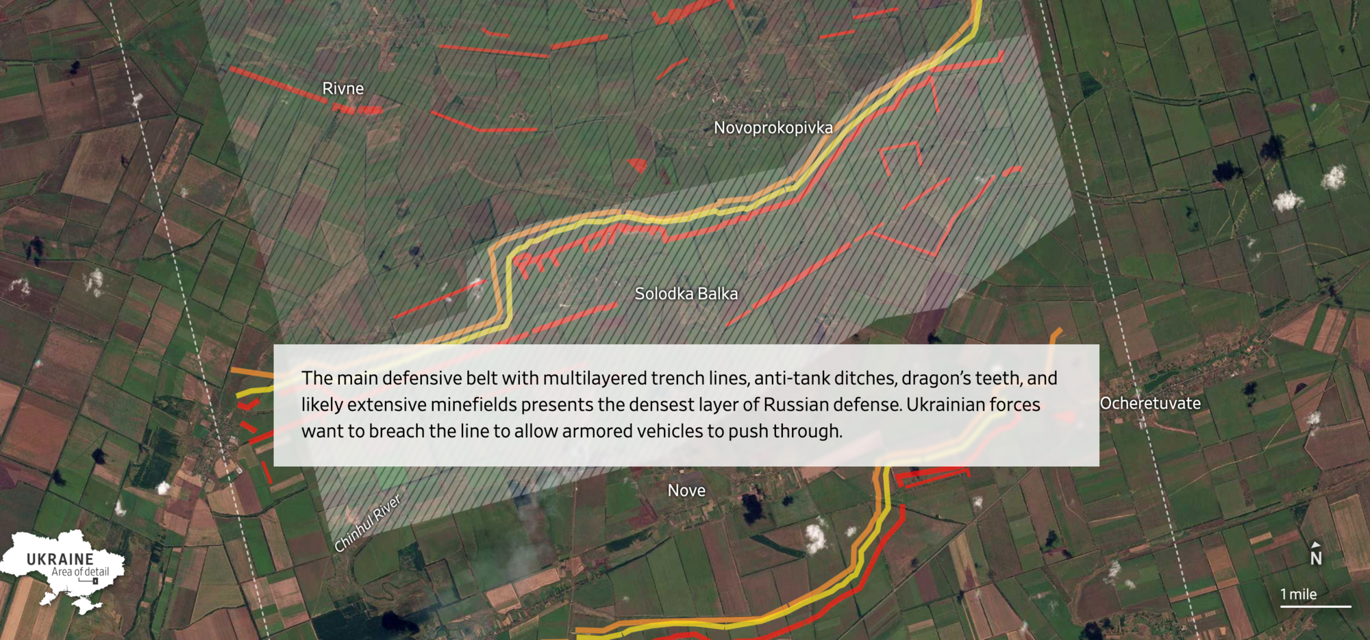"Теперь понятно, почему контрнаступление ВСУ такое медленное": западные аналитики визуализировали российские укрепления на юге Украины. Схема