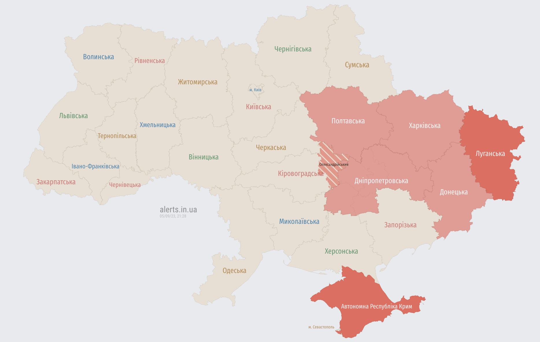 Воздушная тревога в ряде областей Украины: где есть угроза баллистики