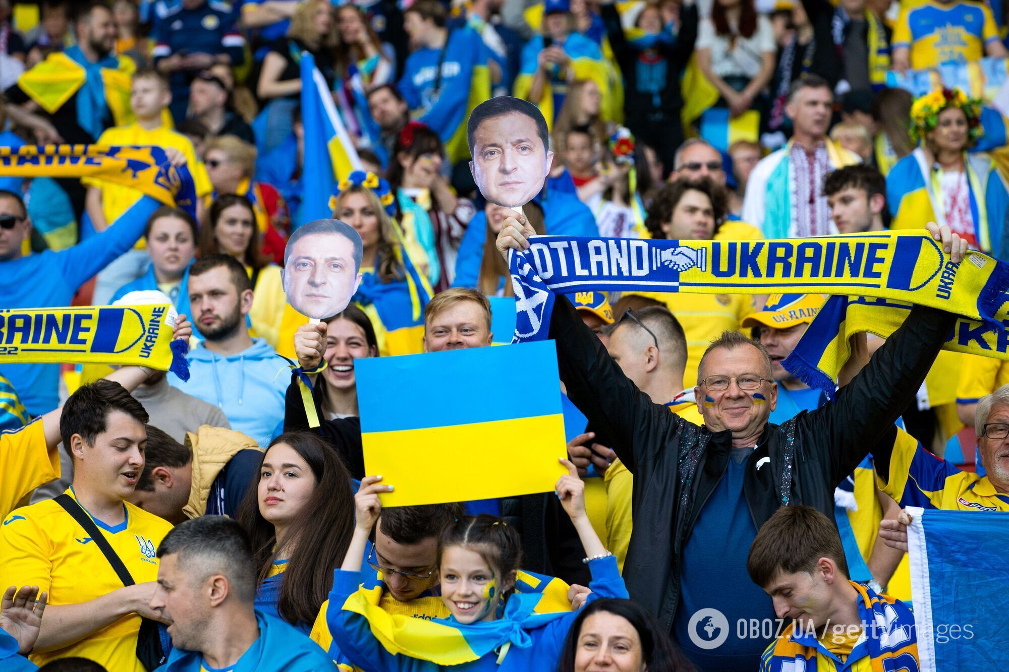 Гимн Украины на стадионе