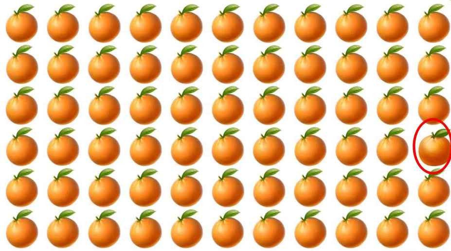 Какой апельсин отличается: головоломка, под силу только людям с "рентгеновским" зрением
