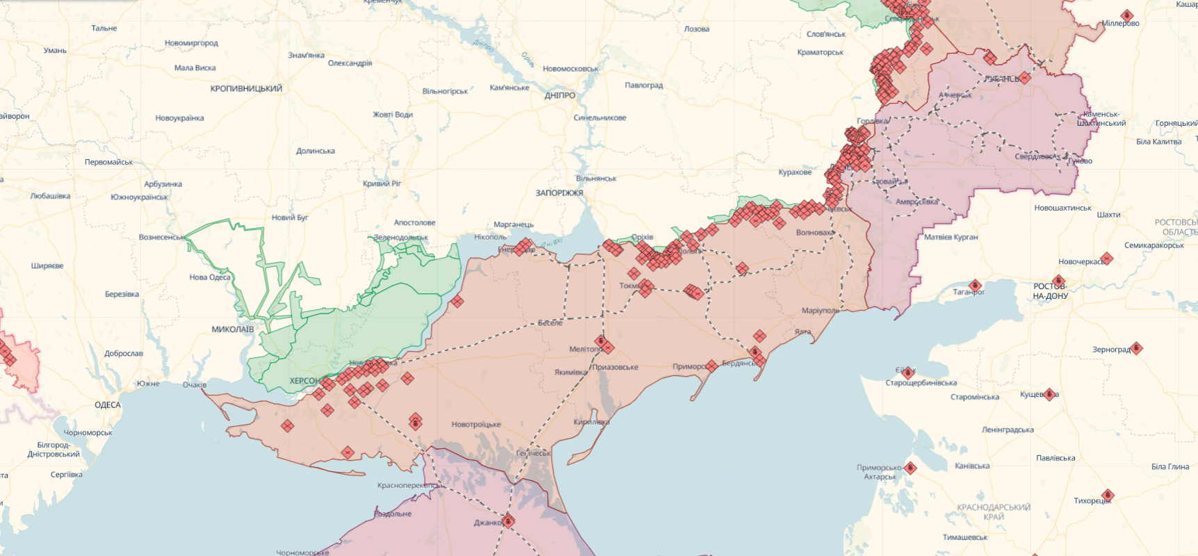 Війська РФ намагаються зайняти Степове та активізувалися в районі Авдіївських дач: у DeepStatе назвали найгарячіші ділянки фронту. Карта 