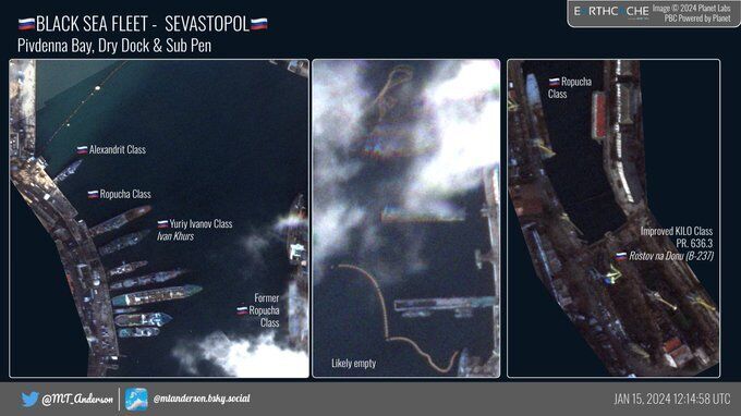 У бухтах Севастополя зменшується кількість російських кораблів, – OSINT-аналітик