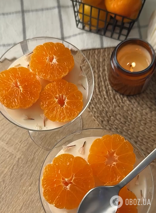 Нежный мандариновый десерт без выпекания: быстро застывает в холодильнике
