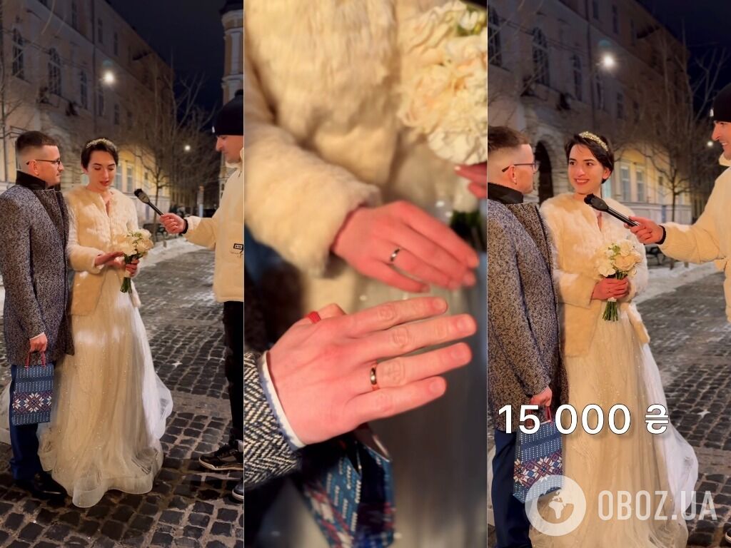 "Скільки коштує Look?" Захисник України і його наречена в термоштанах і позиченій весільній сукні захопили мережу