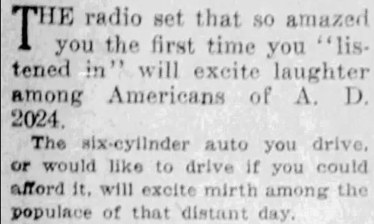 У 1924 році газета передбачила, яким буде 2024 -й: порівняння вражає