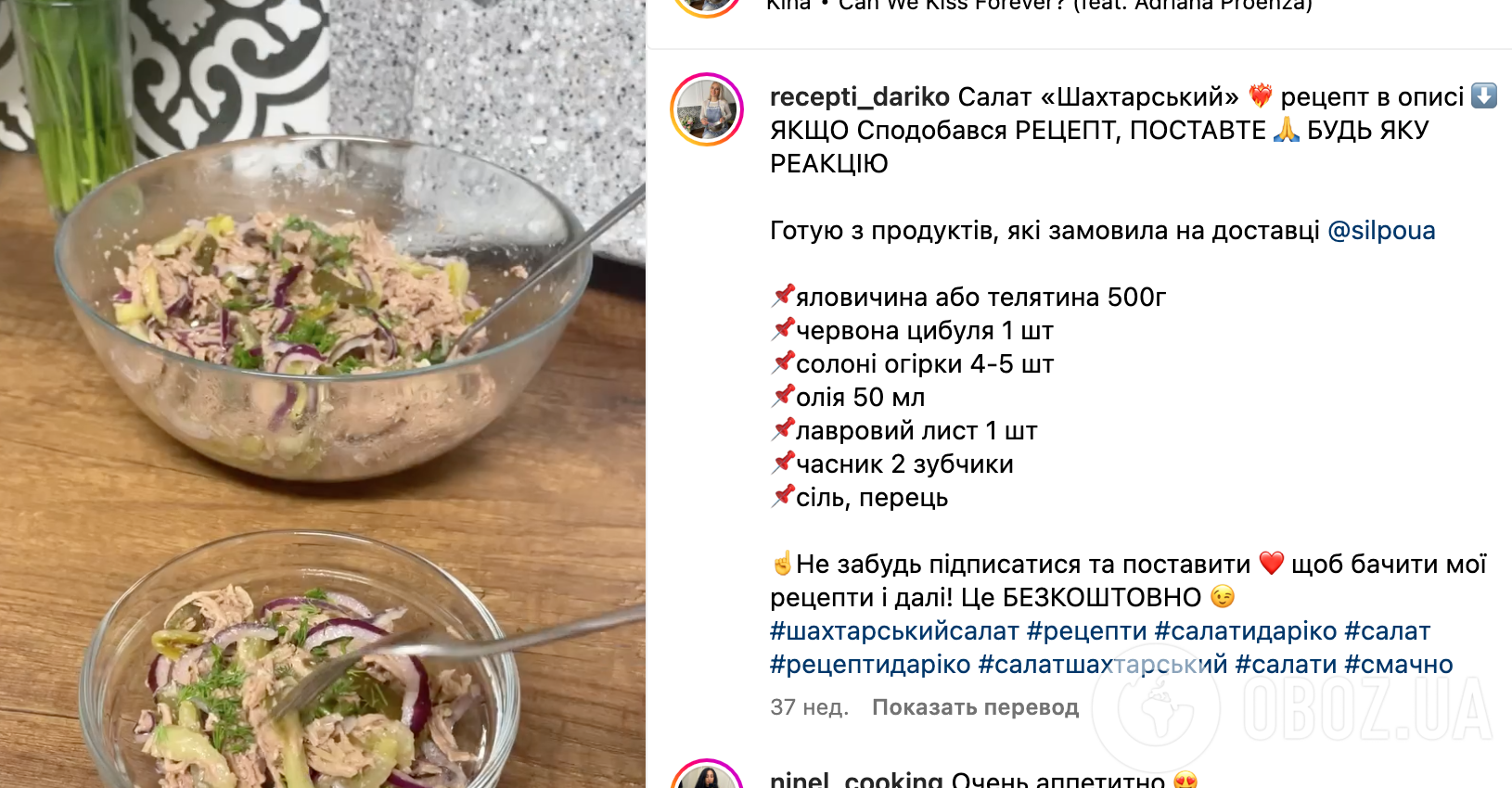 Мясной салат с солеными огурцами для ужина – рецепт | FoodOboz