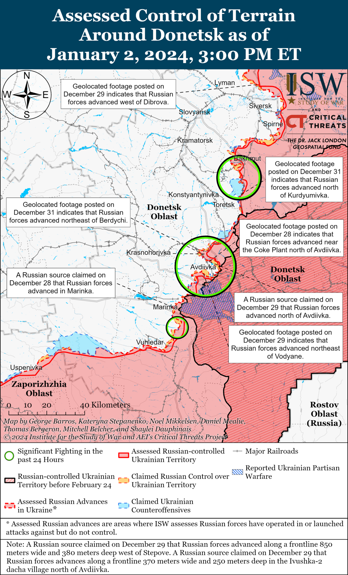 Карта бойових дій на Донеччині