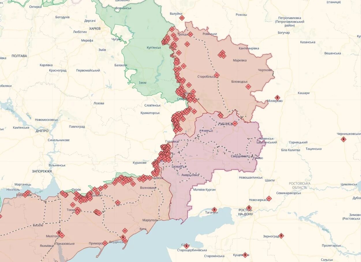 Оперативна обстановка на сході та півдні України залишається складною: на фронті відбулось 52 бойових зіткнення – Генштаб