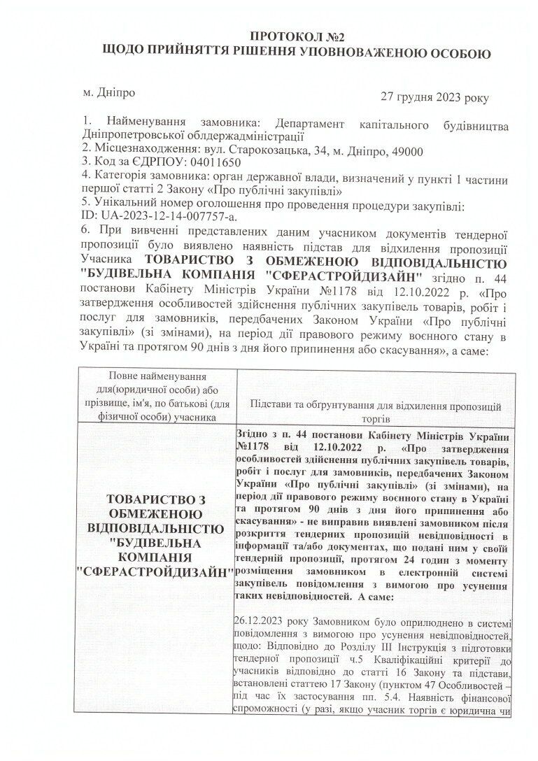 У Дніпрі скасували 165-мільйонний тендер на ремонт лікарні Мечникова, у підрядника знайшли невідповідності в документах – ЗМІ