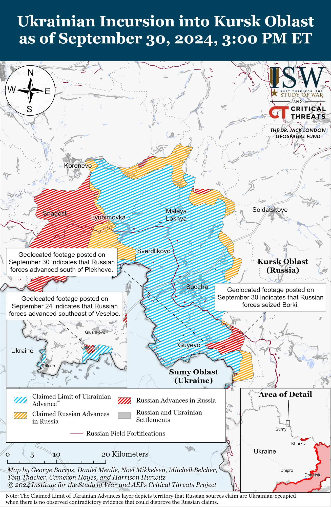 Армия Путина проводит атаки на Курщине, но одна из колонн попала в ловушку: в ISW раскрыли подробности. Карта