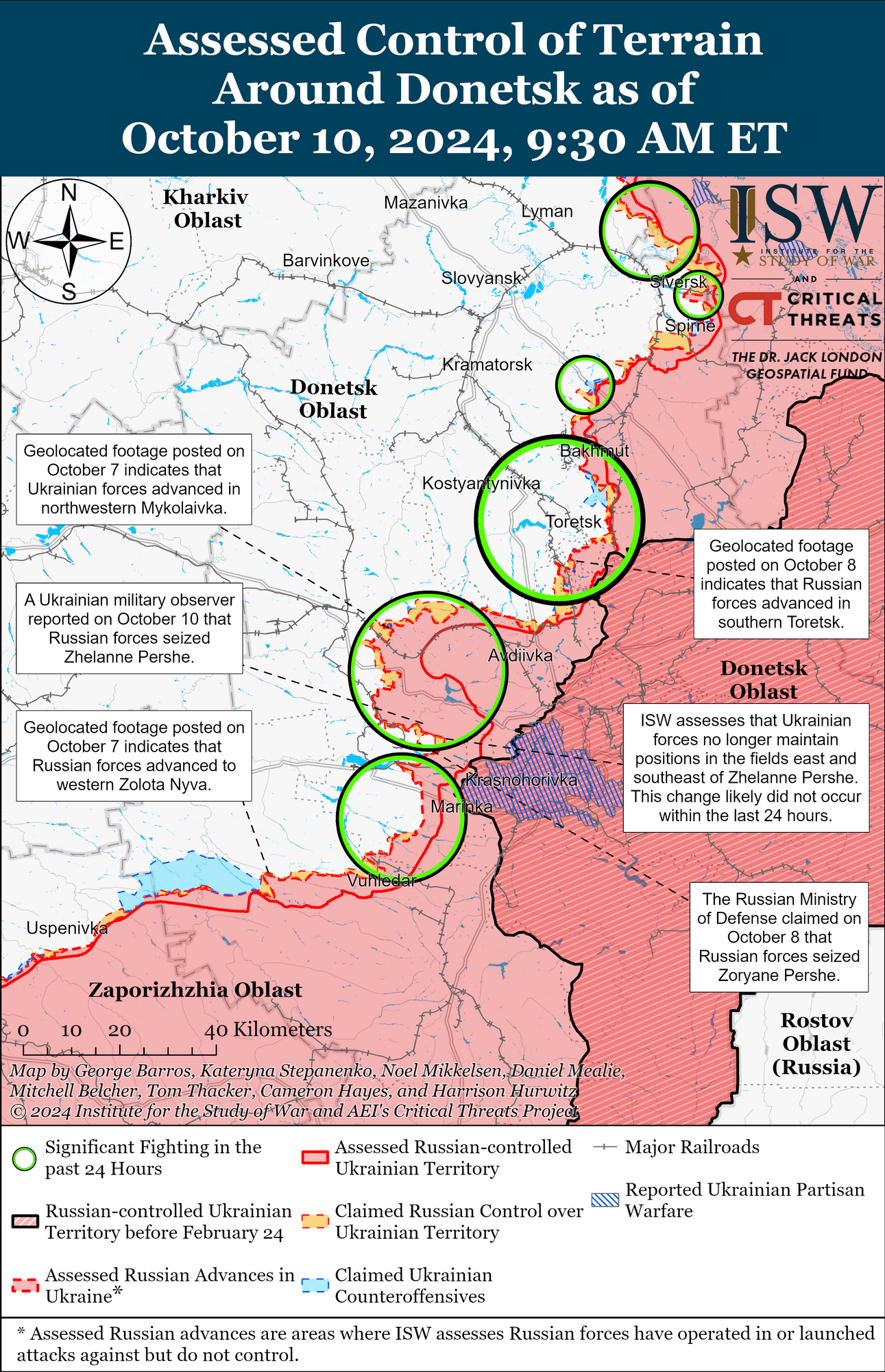 Карта бойових дій на Донеччині