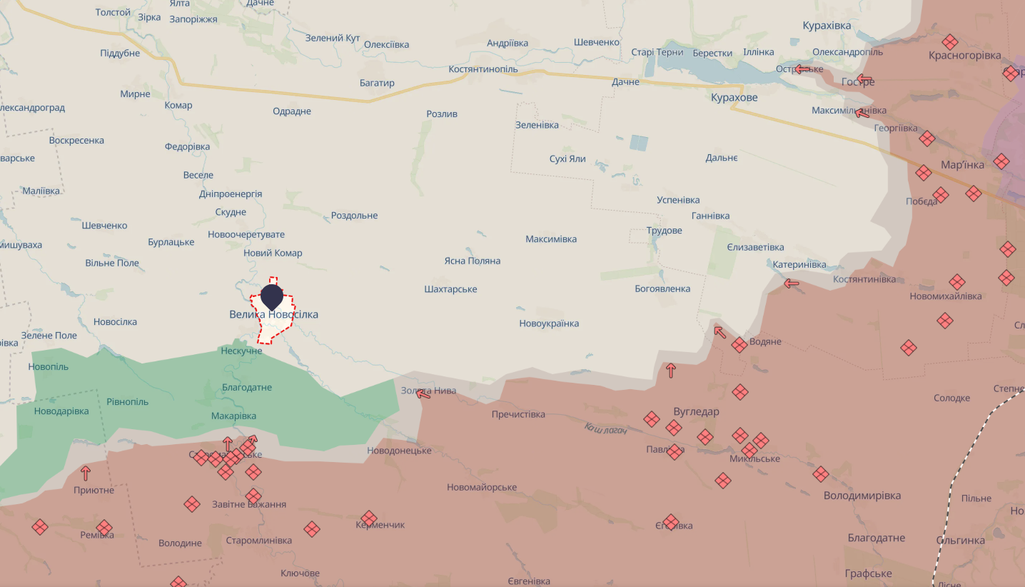 "Захоплення Великої Новосілки може бути наступною ціллю": Згурець розкрив плани російських військ. Карта