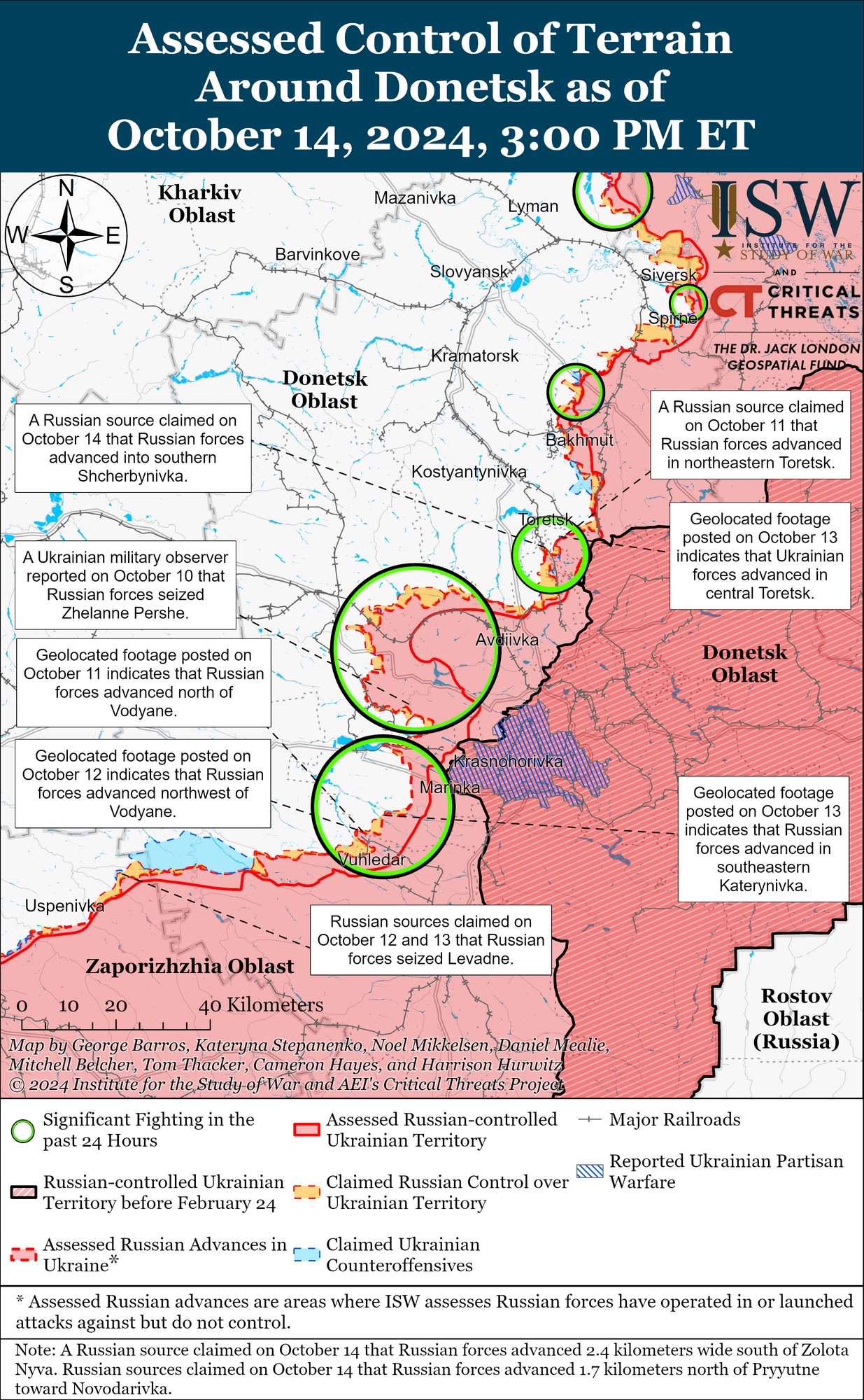 Карта боев на Донетчине