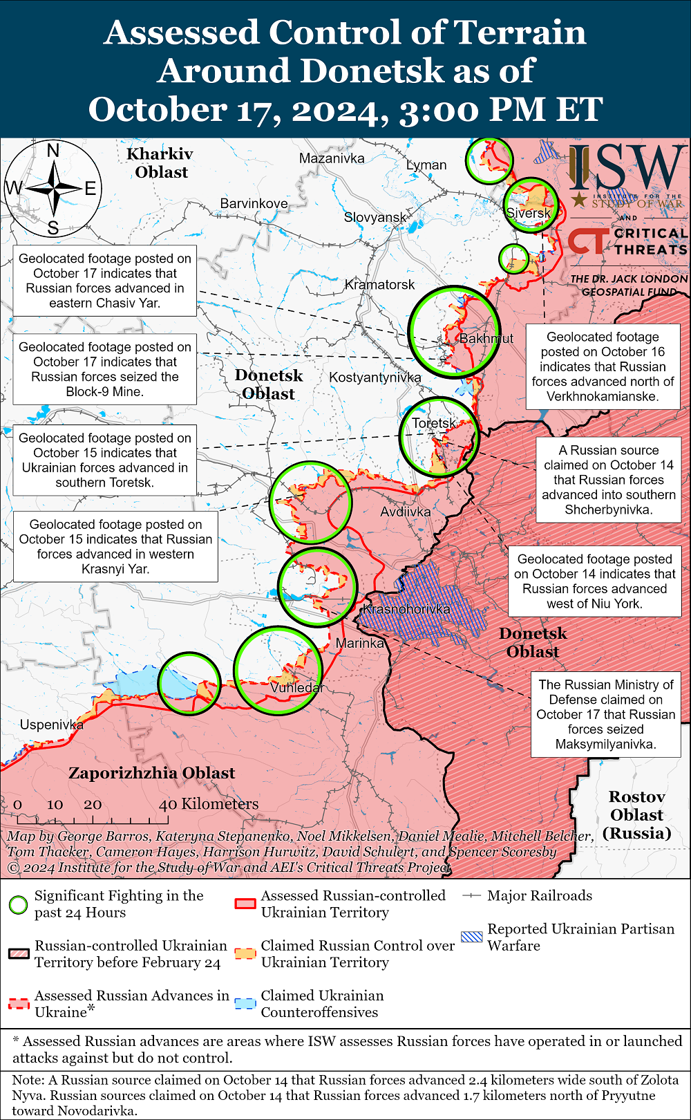 ЗСУ повернули під контроль позиції в центрі Торецька, але окупанти продовжують наступ – ISW