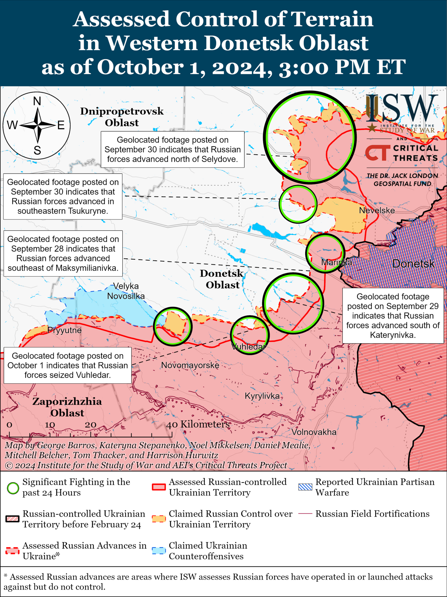 Бои за Угледар стоили России колоссальных потерь: в ISW оценили, способны ли оккупанты на быстрое продвижение. Карта