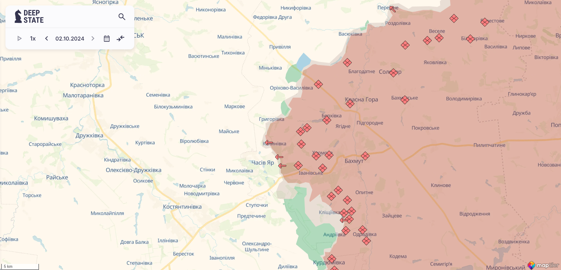 За добу на фронті відбулося 155 бойових зіткнень: у Генштабі розповіли, де веде штурмові дії ворог. Карта