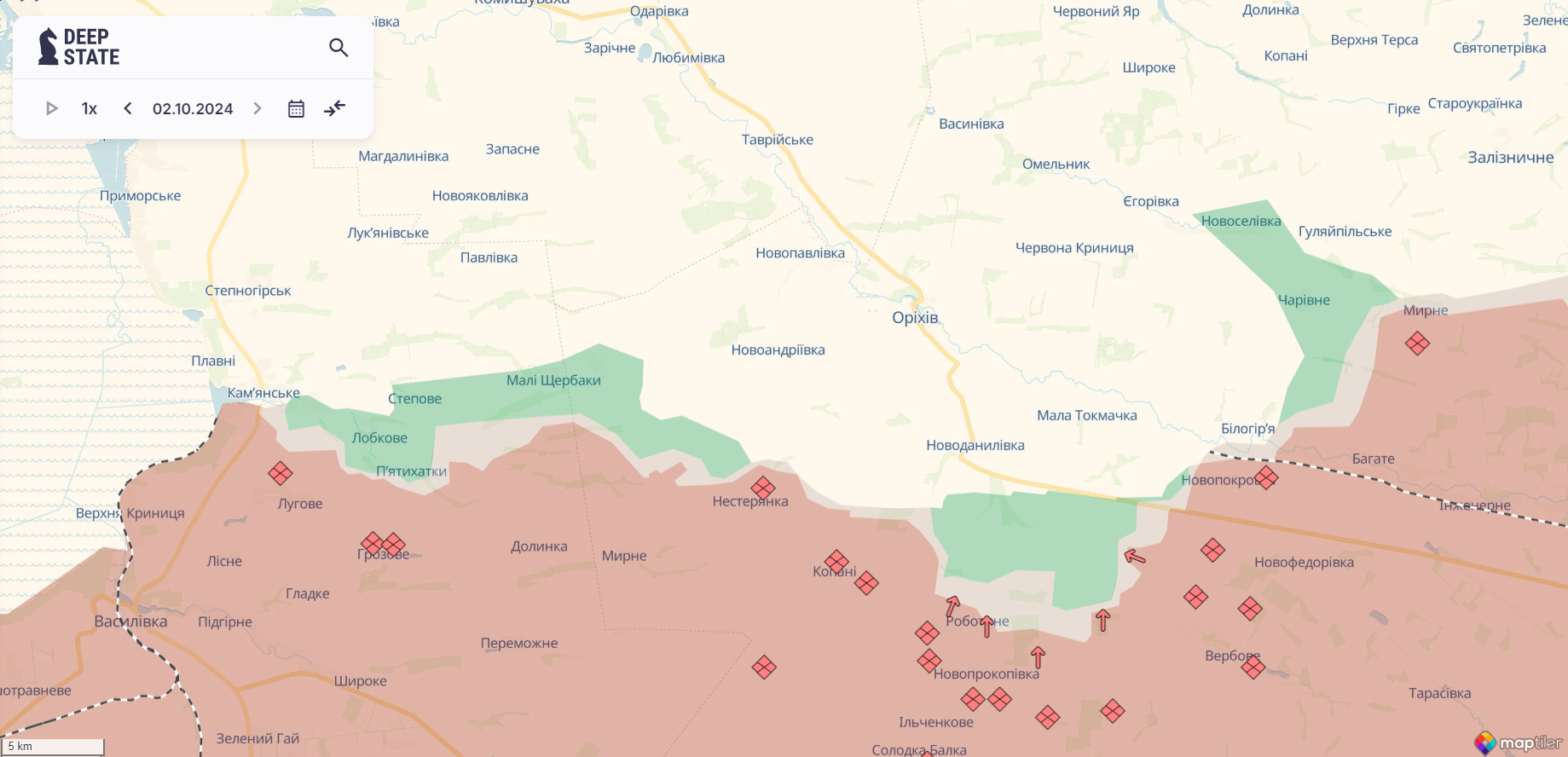 За добу на фронті відбулося 155 бойових зіткнень: у Генштабі розповіли, де веде штурмові дії ворог. Карта