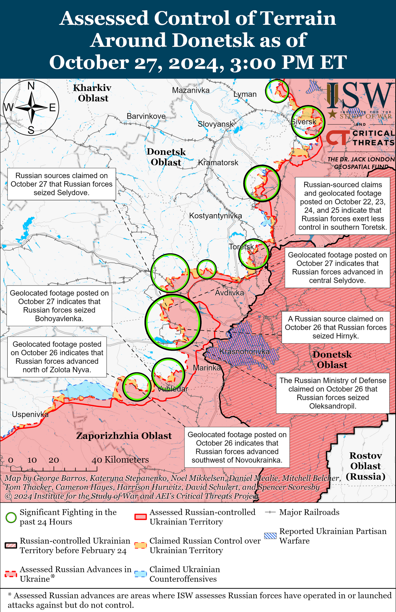 Карта боїв на Донеччині