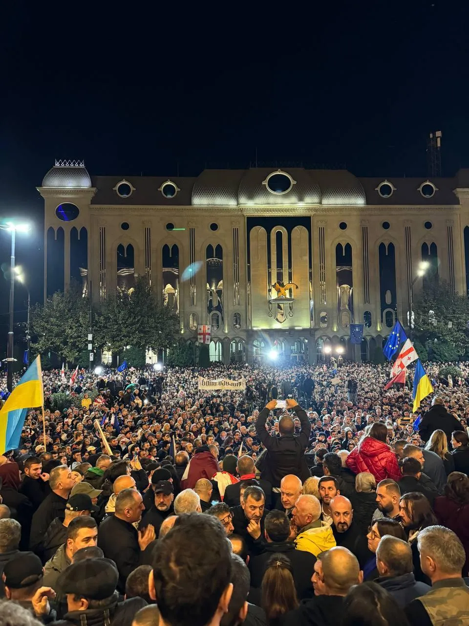 У Грузії починається Майдан? Протестувальники перекрили проспект Руставелі в Тбілісі, виступають лідери опозиції. Відео