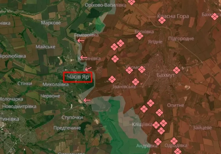 Окупанти зайшли в передмістя Часового Яру: командир роти охорони 5-ї ОШБр розповів про ситуацію. Карта