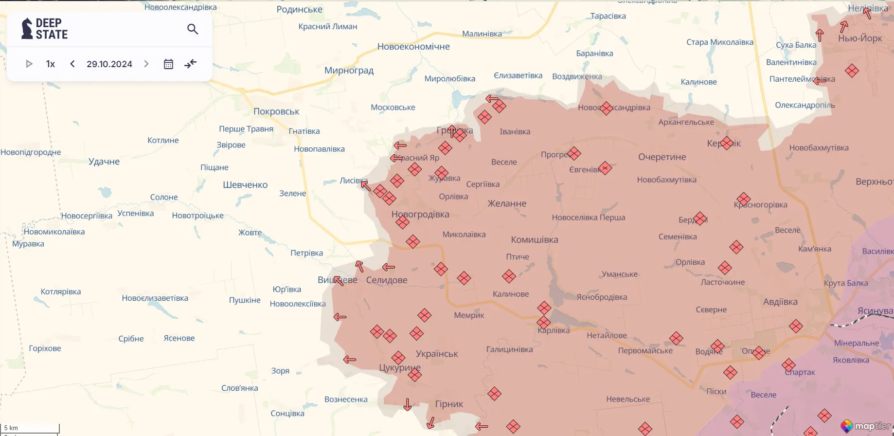 За добу на фронті відбулося 175 бойових зіткнень: у Генштабі назвали найгарячіші напрямки. Карта